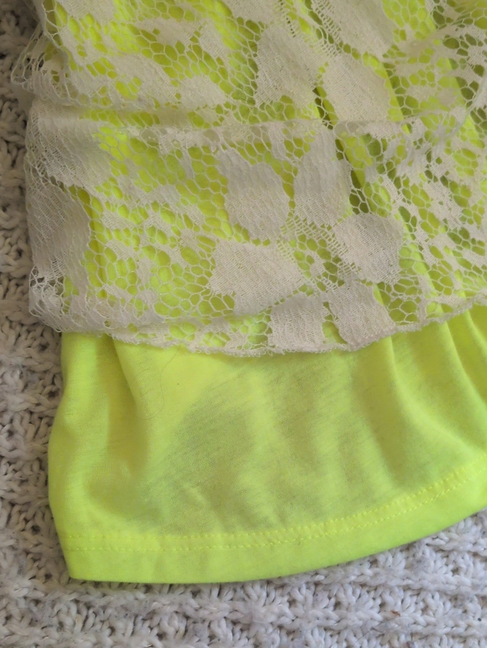 rue21 Neon  Lace Overlay Tank Top Size Large - Picture 6 of 6